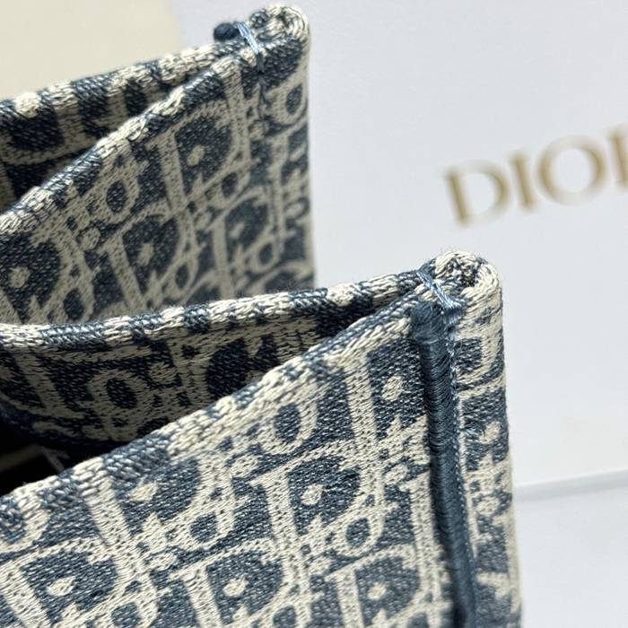 DIOR 1286 ストライプ、刺繍、レター ブルー、ベージュ ハンドバッグ、トートバッグ 中 36.0x27.5x16.5cm サイズ:36x27.5x16.5cm