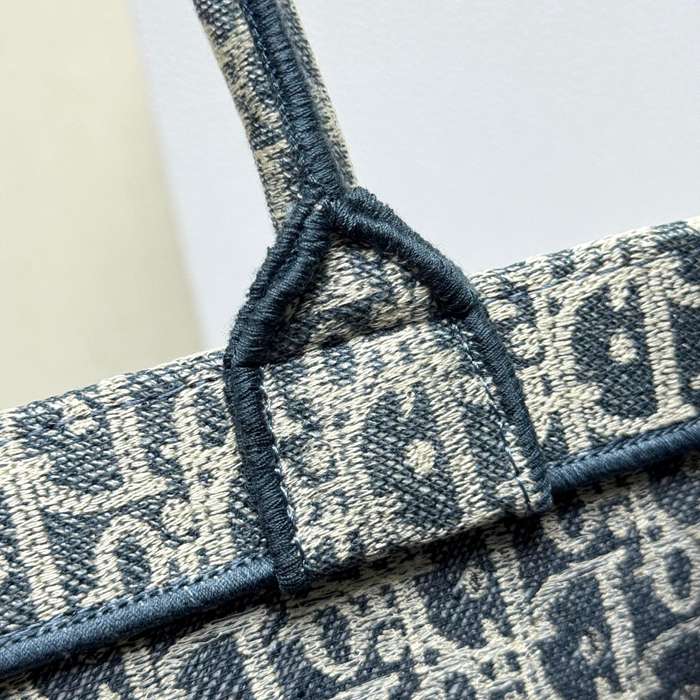 DIOR 1286 ストライプ、刺繍、レター ブルー、ベージュ ハンドバッグ、トートバッグ 中 36.0x27.5x16.5cm サイズ:36x27.5x16.5cm