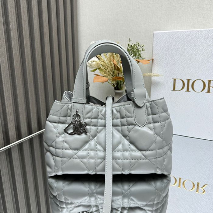 DIOR 2822 カーフレザー、レザー グレンチェック、レター ホワイト、グレー ハンドバッグ、ハンドバッグ 小 新作 23.0x15.0x15.0cm サイズ:23x15x15cm
