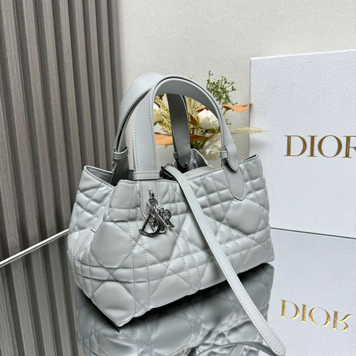 DIOR 2822 カーフレザー、レザー グレンチェック、レター ホワイト、グレー ハンドバッグ、ハンドバッグ 小 新作 23.0x15.0x15.0cm サイズ:23x15x15cm