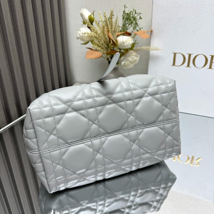 DIOR 2822 カーフレザー、レザー グレンチェック、レター ホワイト、グレー ハンドバッグ、ハンドバッグ 小 新作 23.0x15.0x15.0cm サイズ:23x15x15cm