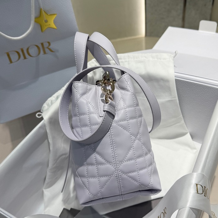 DIOR カーフレザー グレンチェック パープル、ゴールド ショルダーバッグ 小 限定版 18.0x16.0x12.0cm サイズ:18x16x12cm