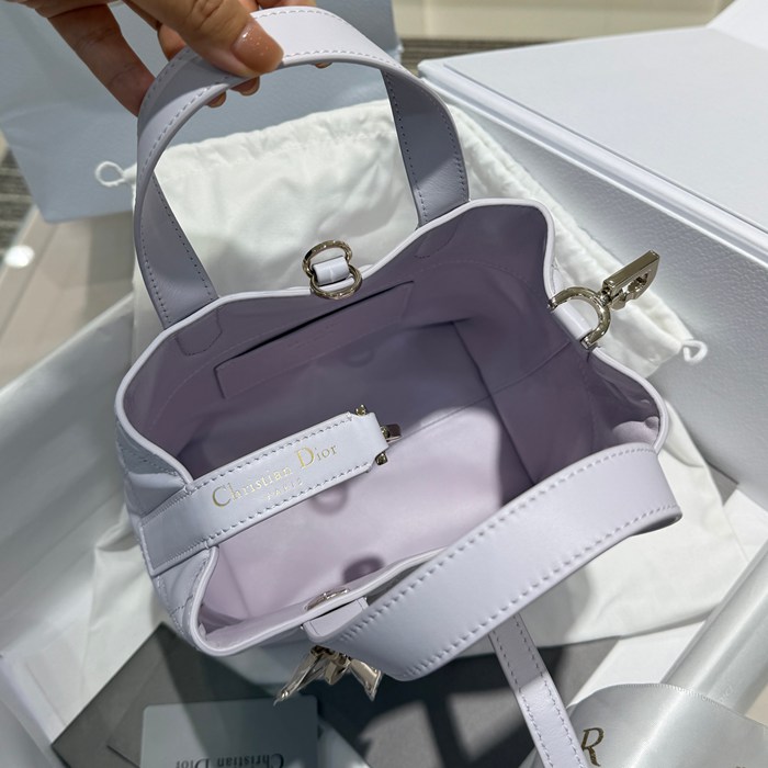 DIOR カーフレザー グレンチェック パープル、ゴールド ショルダーバッグ 小 限定版 18.0x16.0x12.0cm サイズ:18x16x12cm