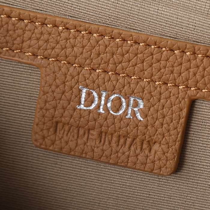 DIOR カーフレザー、レザー、オブリーク プリント、刺繍、レター ブルー、ブラウン、ゴールド ショルダーバッグ ミニ クラシック サイズ:24x18cm