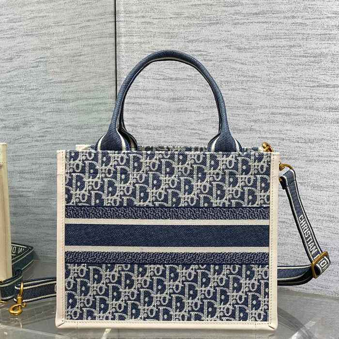 DIOR 8004 カーフレザー 刺繍、レター ホワイト、ブルー 斜め掛けバッグ、トートバッグ 小 クラシック 26.0x21.0x12.0cm サイズ:26x21x12cm