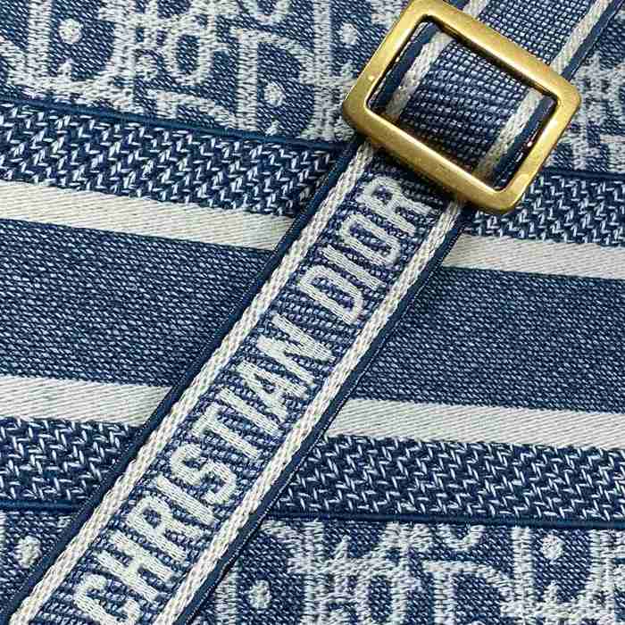 DIOR 8004 カーフレザー 刺繍、レター ホワイト、ブルー 斜め掛けバッグ、トートバッグ 小 クラシック 26.0x21.0x12.0cm サイズ:26x21x12cm