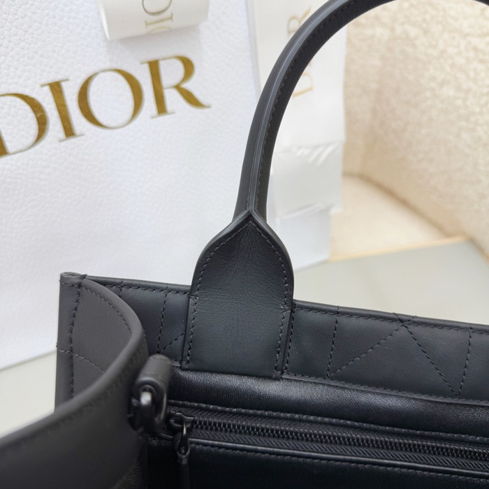 DIOR 8004 カーフレザー、レザー グレンチェック、レター ブラック、ゴールド、ベージュ ショルダーバッグ、ハンドバッグ、ハンドバッグ 小 クラシック サイズ:26.5x21x14cm