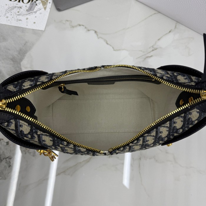 DIOR カーフレザー、レザー、オブリーク グレンチェック、プリント、レター ブルー、ゴールド、ベージュ ショルダーバッグ、ハンドバッグ、ハンドバッグ 新作 クラシック サイズ:22x15x9.5cm