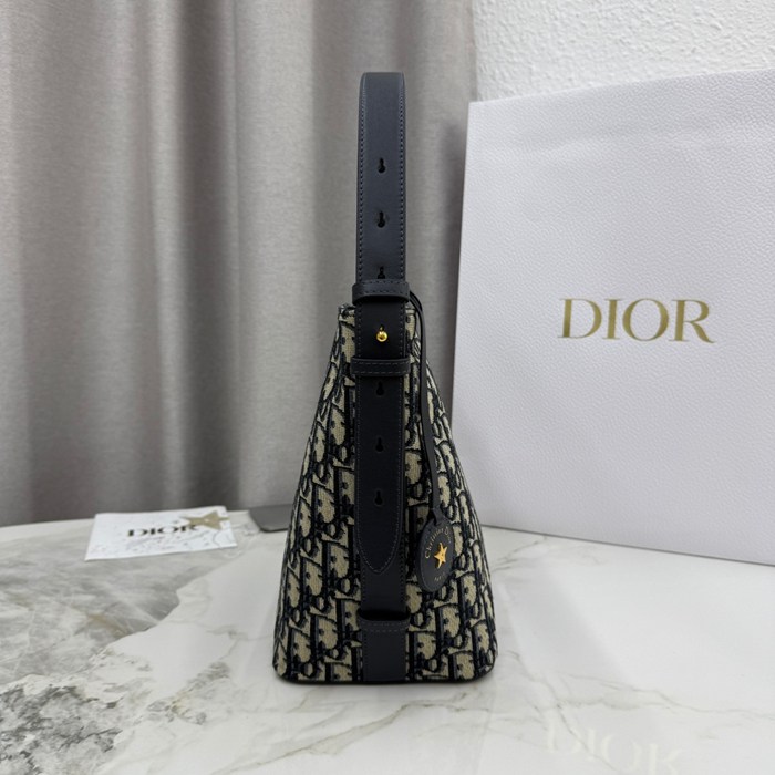 DIOR 2854 カーフレザー、レザー、オブリーク プリント、レター、フラワー ブルー、ベージュ 斜め掛けバッグ、ショルダーバッグ、ハンドバッグ 小 新作 サイズ:24x20x15cm