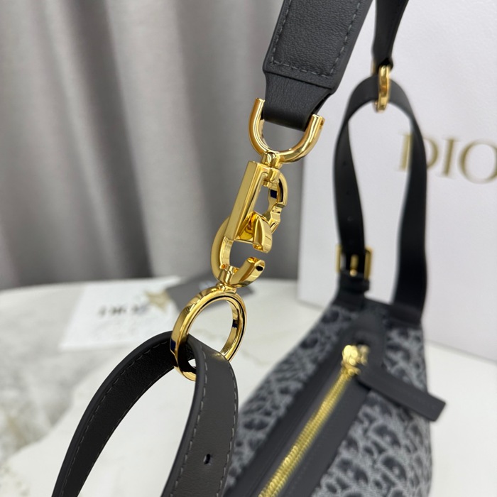 DIOR 2416 カーフレザー レター グレー、ゴールド、ベージュ 斜め掛けバッグ、ショルダーバッグ、ハンドバッグ 小 ヴィンテージ 25.5x14.5x14.0cm サイズ:25.5x14.5x14cm