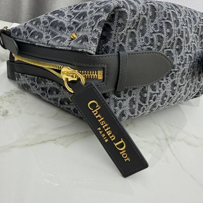 DIOR 2416 カーフレザー レター グレー、ゴールド、ベージュ 斜め掛けバッグ、ショルダーバッグ、ハンドバッグ 小 ヴィンテージ 25.5x14.5x14.0cm サイズ:25.5x14.5x14cm