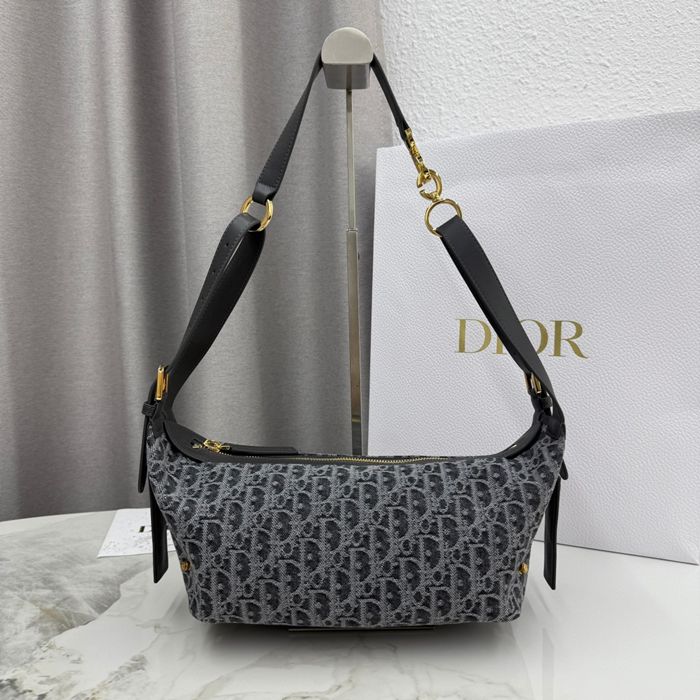 DIOR 2416 カーフレザー レター グレー、ゴールド、ベージュ 斜め掛けバッグ、ショルダーバッグ、ハンドバッグ 小 ヴィンテージ 25.5x14.5x14.0cm サイズ:25.5x14.5x14cm