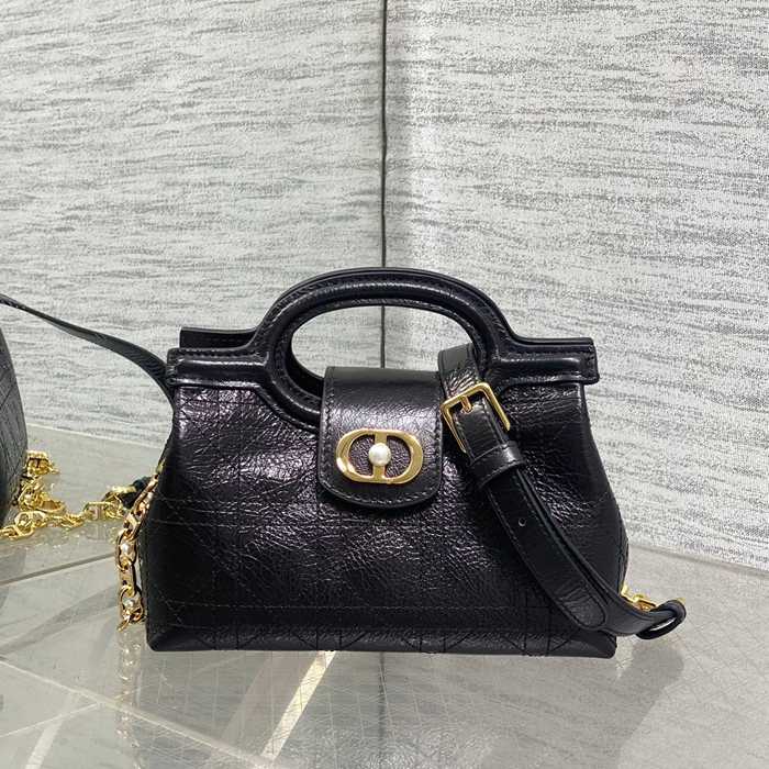 DIOR チェーン ブラック、レッド ハンドバッグ、チェーンバッグ ミニ 新作 18.5x13.0x8.5cm サイズ:18.5x13x8.5cm