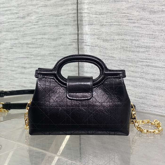 DIOR チェーン ブラック、レッド ハンドバッグ、チェーンバッグ ミニ 新作 18.5x13.0x8.5cm サイズ:18.5x13x8.5cm