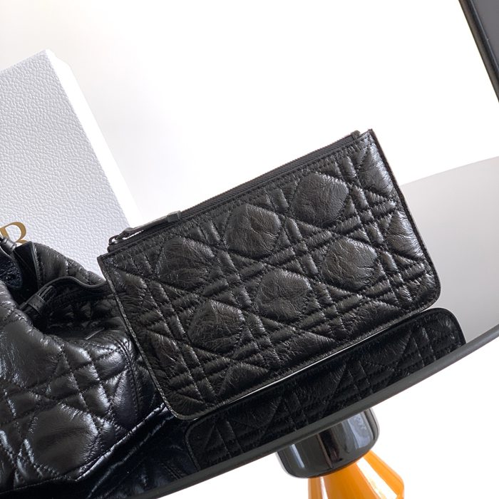 DIOR カーフレザー、レザー グレンチェック、レター ブラック、ベージュ ハンドバッグ、ハンドバッグ 小 23.0x15.5x12.0cm サイズ:23x15.5x12cm