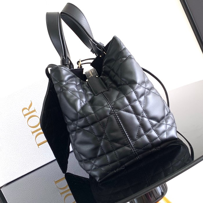 DIOR 2821 カーフレザー、レザー グレンチェック、刺繍、レター ブラック、ベージュ ショルダーバッグ、ハンドバッグ、ハンドバッグ 中 新作 サイズ:28.5x21.5x17cm
