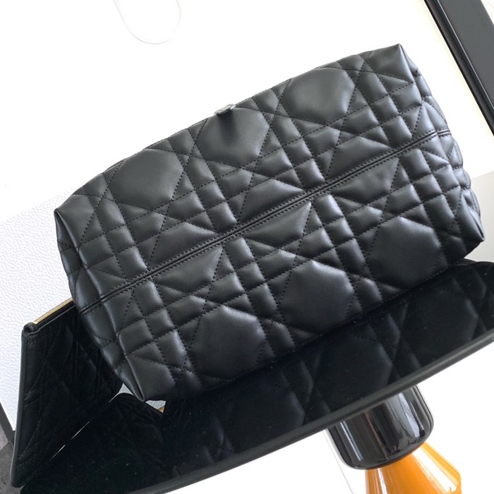 DIOR 2821 カーフレザー、レザー グレンチェック、刺繍、レター ブラック、ベージュ ショルダーバッグ、ハンドバッグ、ハンドバッグ 中 新作 サイズ:28.5x21.5x17cm