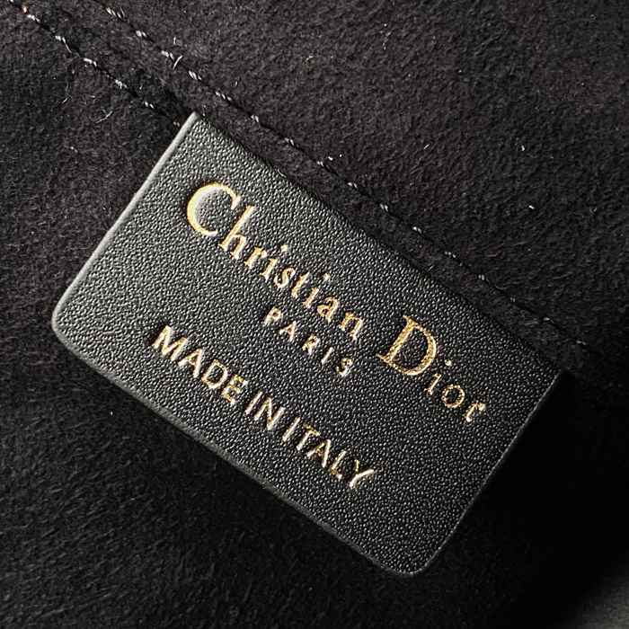 DIOR 2821 カーフレザー、レザー グレンチェック、刺繍、レター ブラック、ベージュ ショルダーバッグ、ハンドバッグ、ハンドバッグ 中 新作 サイズ:28.5x21.5x17cm