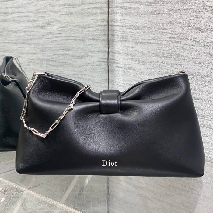 DIOR 0714 ラムレザー、カーフレザー、レザー リボン 斜め掛けバッグ、ハンドバッグ、チェーンバッグ 新作 30.0x17.5x12.0cm サイズ:30x17.5x12cm