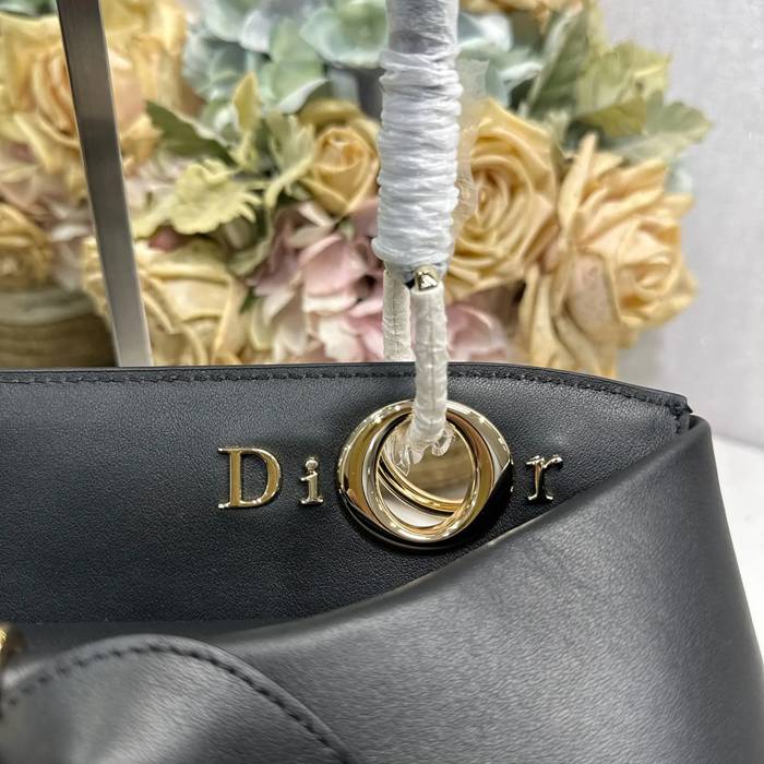 DIOR 0737 レター、リボン ブラック 斜め掛けバッグ、ハンドバッグ 新作 28.0x22.0x10.0cm サイズ:28x22x10cm