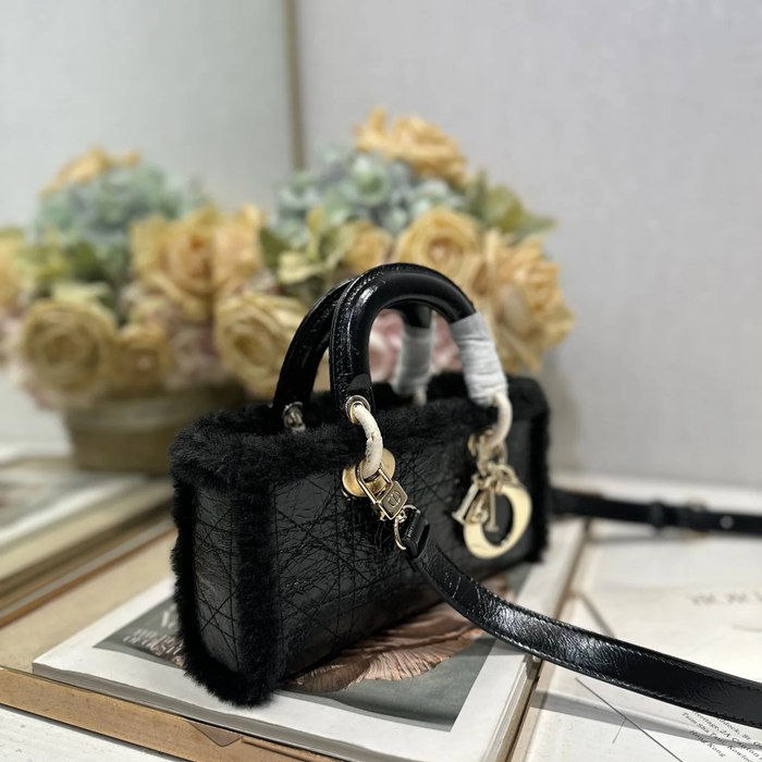 DIOR 0540 カーフレザー、スエード、レザー グレンチェック ブラック、ベージュ 斜め掛けバッグ、ショルダーバッグ、ハンドバッグ 小 22.5x12.5x5.5cm サイズ:22.5x12.5x5.5cm
