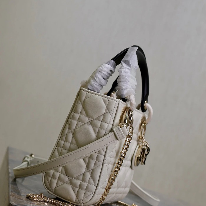 DIOR 0505 ラムレザー、スエード、レザー グレンチェック、レター、パッチワーク ブラック、ホワイト、ゴールド 斜め掛けバッグ、ショルダーバッグ、ハンドバッグ クラシック サイズ:17x14x7.5cm