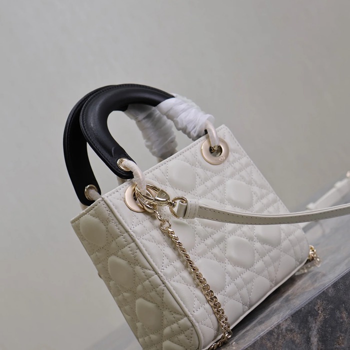 DIOR 0505 ラムレザー、スエード、レザー グレンチェック、レター、パッチワーク ブラック、ホワイト、ゴールド 斜め掛けバッグ、ショルダーバッグ、ハンドバッグ クラシック サイズ:17x14x7.5cm