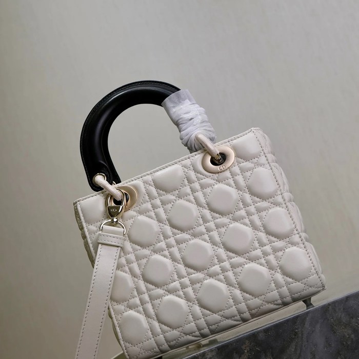 DIOR 0531 ラムレザー、スエード、レザー グレンチェック、レター、パッチワーク ブラック、ホワイト、ゴールド 斜め掛けバッグ、ショルダーバッグ、ハンドバッグ クラシック サイズ:20x16.5cm