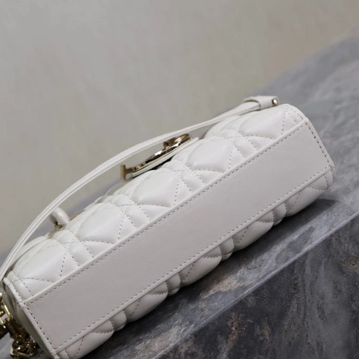 DIOR 0540 ラムレザー パッチワーク ブラック、ホワイト 斜め掛けバッグ、ショルダーバッグ、ハンドバッグ 小 クラシック 22.5x11.5x6.0cm サイズ:22.5x11.5cm