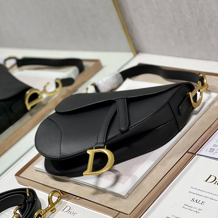 DIOR 93271 刺繍 ブラック 斜め掛けバッグ、ショルダーバッグ、サドルバッグ 大 小 25.5x20.0x6.5cm サイズ:25.5x20x6.5cm