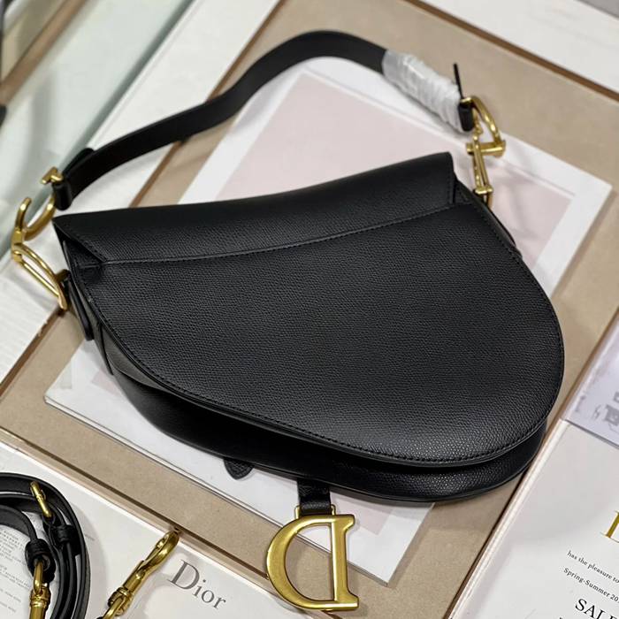 DIOR 93271 刺繍 ブラック 斜め掛けバッグ、ショルダーバッグ、サドルバッグ 大 小 25.5x20.0x6.5cm サイズ:25.5x20x6.5cm