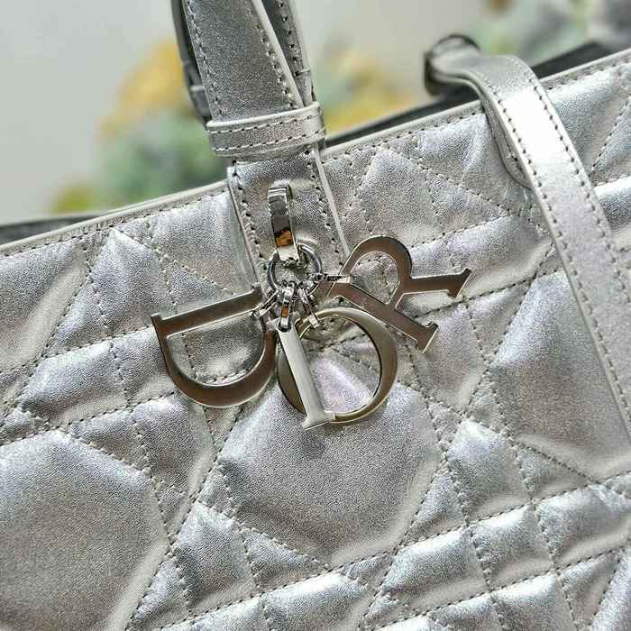 DIOR 1188 カーフレザー、レザー グレンチェック、レター シルバー、ベージュ 斜め掛けバッグ、ショルダーバッグ、ハンドバッグ 大 37.0x28.5x20.0cm サイズ:37x28.5x20cm