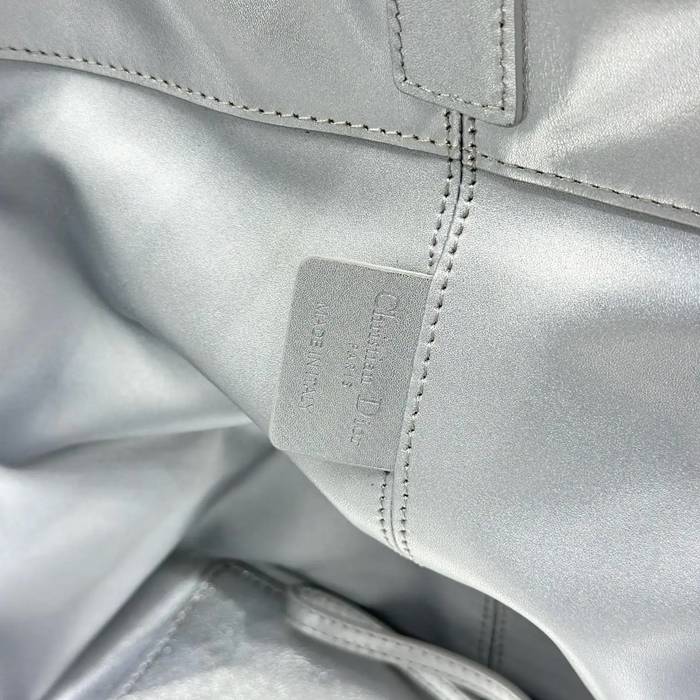 DIOR 1188 カーフレザー、レザー グレンチェック、レター シルバー、ベージュ 斜め掛けバッグ、ショルダーバッグ、ハンドバッグ 大 37.0x28.5x20.0cm サイズ:37x28.5x20cm