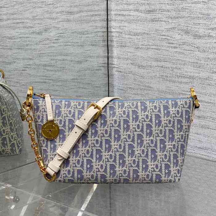 DIOR カーフレザー ホワイト、ブルー、グレー 斜め掛けバッグ、ショルダーバッグ クラシック 28.5x14.5x10.0cm サイズ:28.5x14.5x10cm