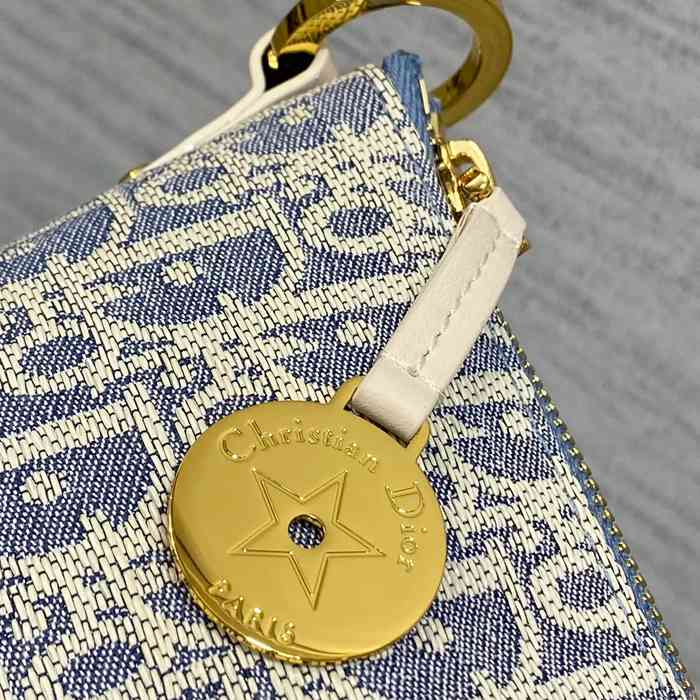 DIOR カーフレザー ホワイト、ブルー、グレー 斜め掛けバッグ、ショルダーバッグ クラシック 28.5x14.5x10.0cm サイズ:28.5x14.5x10cm
