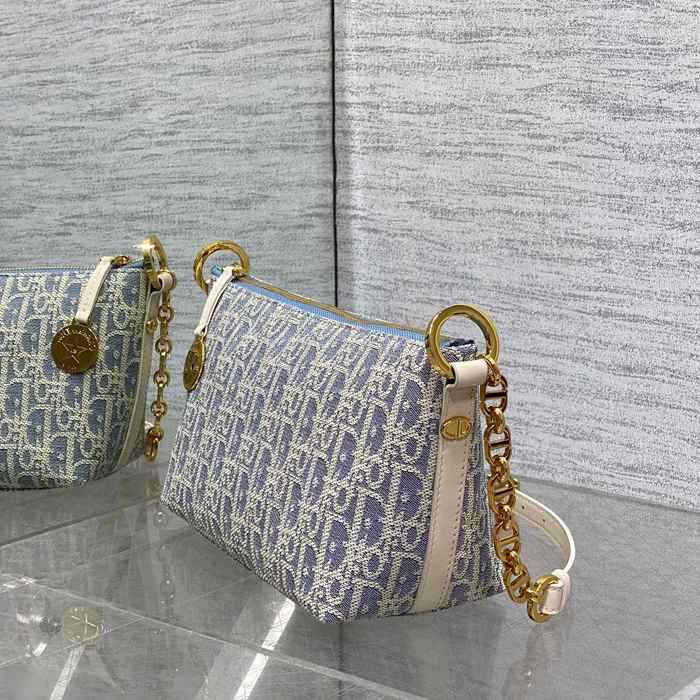 DIOR カーフレザー ホワイト、ブルー、グレー 斜め掛けバッグ、ショルダーバッグ クラシック 28.5x14.5x10.0cm サイズ:28.5x14.5x10cm