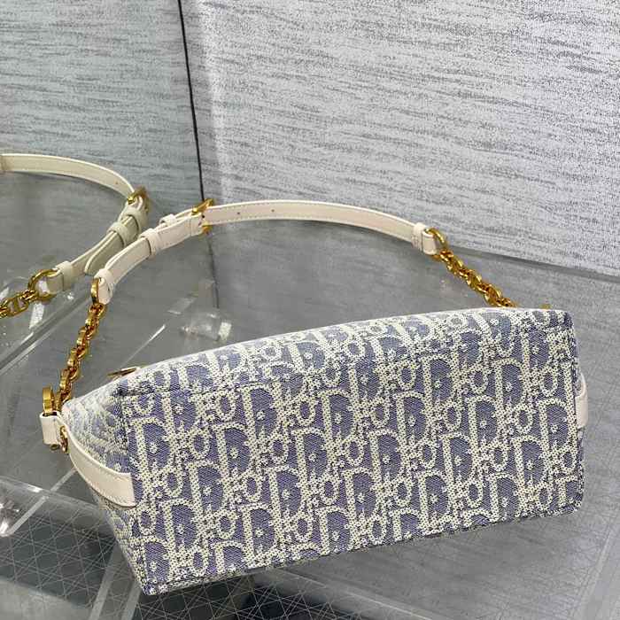 DIOR カーフレザー ホワイト、ブルー、グレー 斜め掛けバッグ、ショルダーバッグ クラシック 28.5x14.5x10.0cm サイズ:28.5x14.5x10cm