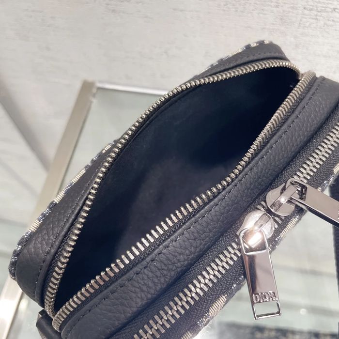 DIOR モノグラム、フラワー ブラック、イエロー、ゴールド 斜め掛けバッグ、ショルダーバッグ 17.0x12.5x5.0cm サイズ:17x12.5cm