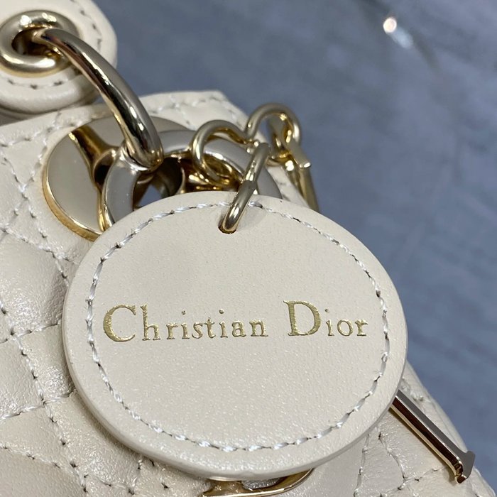 DIOR ラムレザー レター レッド、ゴールド、ベージュ 斜め掛けバッグ、カードケース ミニ 12.0x10.0x5.0cm サイズ:12x10x5cm