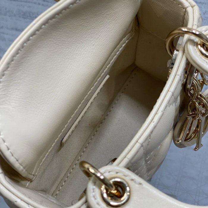 DIOR ラムレザー レター レッド、ゴールド、ベージュ 斜め掛けバッグ、カードケース ミニ 12.0x10.0x5.0cm サイズ:12x10x5cm