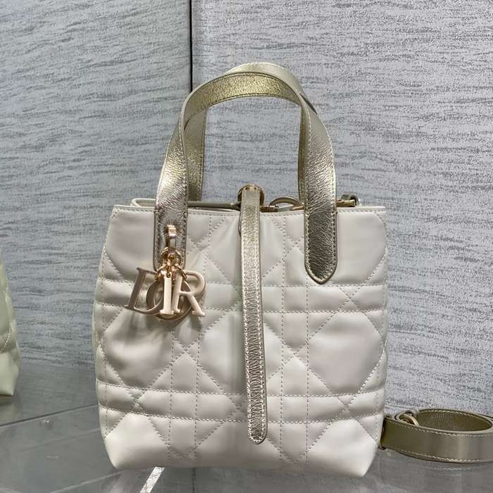 DIOR ホワイト、ゴールド、シルバー 斜め掛けバッグ、ハンドバッグ 小 限定版 18.0x16.0x12.0cm サイズ:18x16x12cm