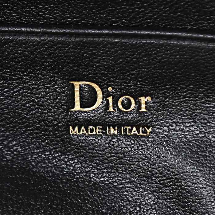 DIOR 3900 ラムレザー、レザー、オブリーク プリント、レター、リボン ブラック 斜め掛けバッグ、ショルダーバッグ、ハンドバッグ サイズ:20x11cm