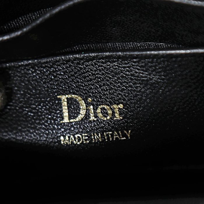 DIOR 0984 ラムレザー、チェーン レター、リボン ブラック 斜め掛けバッグ、ハンドバッグ、チェーンバッグ クラシック 21.0x11.5x4.5cm サイズ:21x11.5x4.5cm