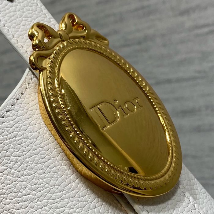 DIOR カーフレザー、レザー レター ホワイト、ゴールド ショルダーバッグ、バケツバッグ 新作 クラシック 26.5x26.0x15.0cm サイズ:26.5x26x15cm