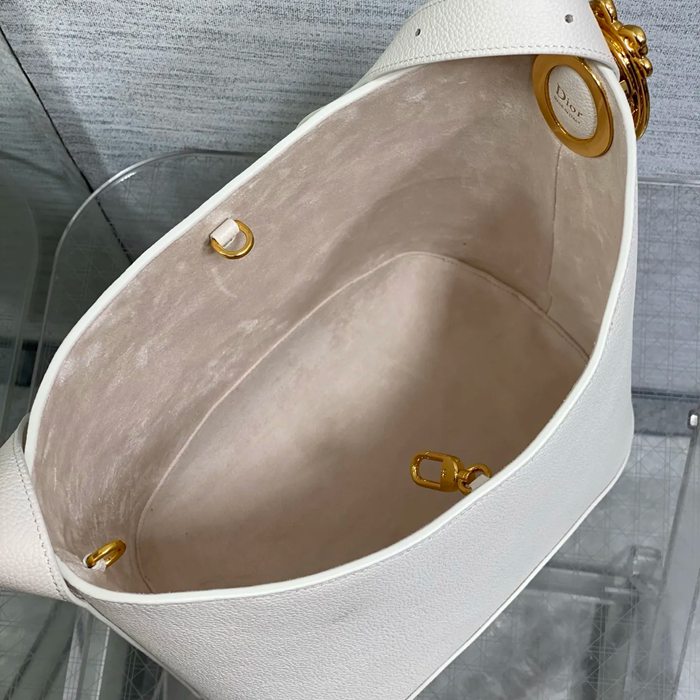 DIOR カーフレザー、レザー レター ホワイト、ゴールド ショルダーバッグ、バケツバッグ 新作 クラシック 26.5x26.0x15.0cm サイズ:26.5x26x15cm