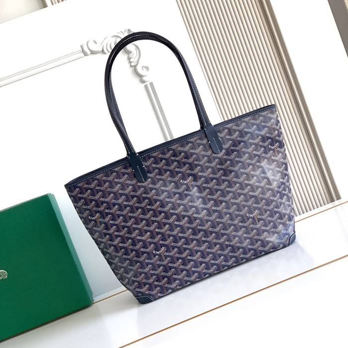 GOYARD 5508 レザー ブルー ショルダーバッグ、トートバッグ、ハンドバッグ サンルイ、レザー、小 サイズ:41/30×25×13cm