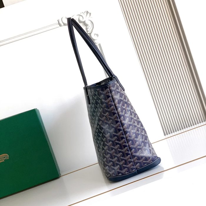 GOYARD 5508 レザー ブルー ショルダーバッグ、トートバッグ、ハンドバッグ サンルイ、レザー、小 サイズ:41/30×25×13cm