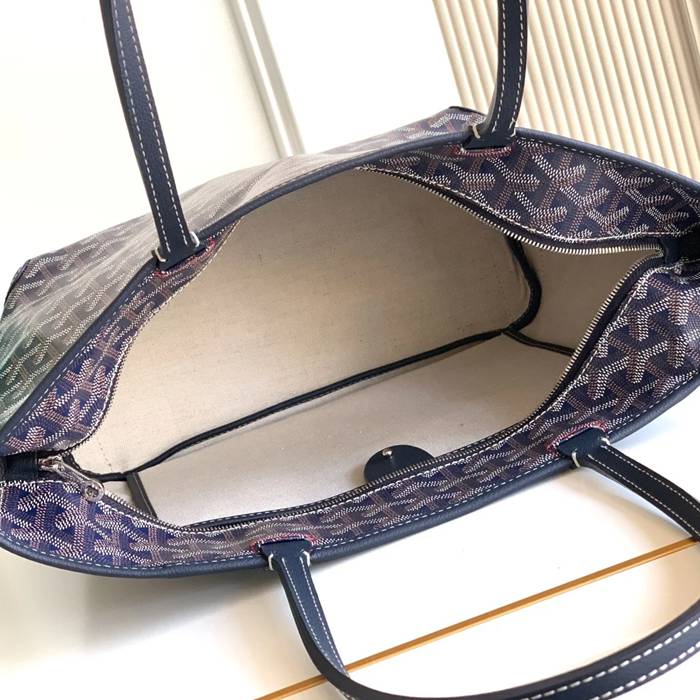 GOYARD 5508 レザー ブルー ショルダーバッグ、トートバッグ、ハンドバッグ サンルイ、レザー、小 サイズ:41/30×25×13cm