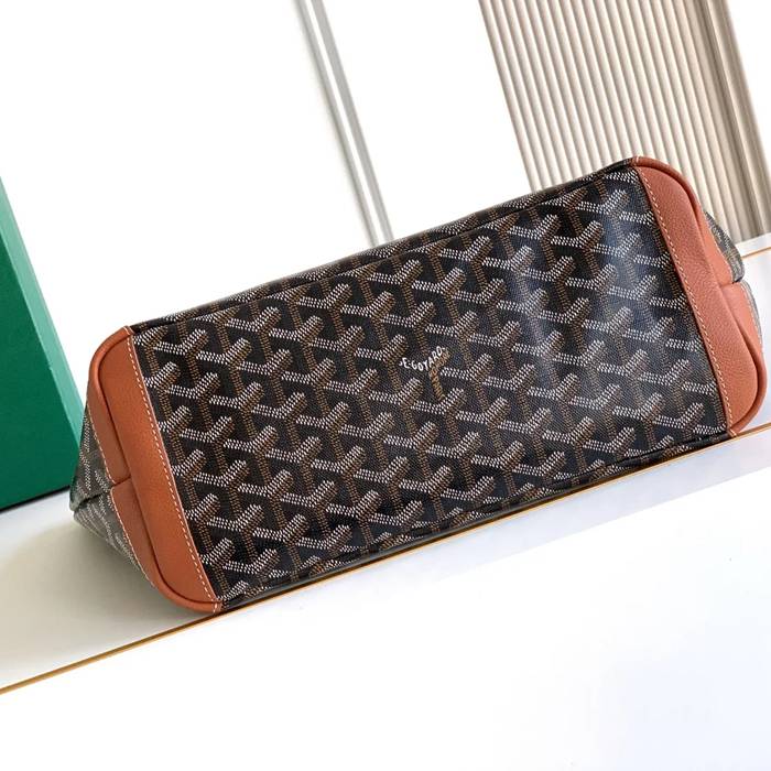 GOYARD 5508 レザー ブラウン ショルダーバッグ、トートバッグ、ハンドバッグ サンルイ、レザー、小 サイズ:41/30×25×13cm
