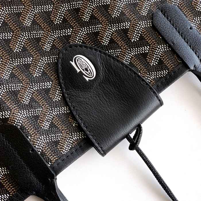 GOYARD 6603 キャンバス、レザー ブラック ショルダーバッグ、ハンドバッグ サンルイ、ゴヤルディン、キャンバス 34x28x15cm サイズ:34x28x15cm